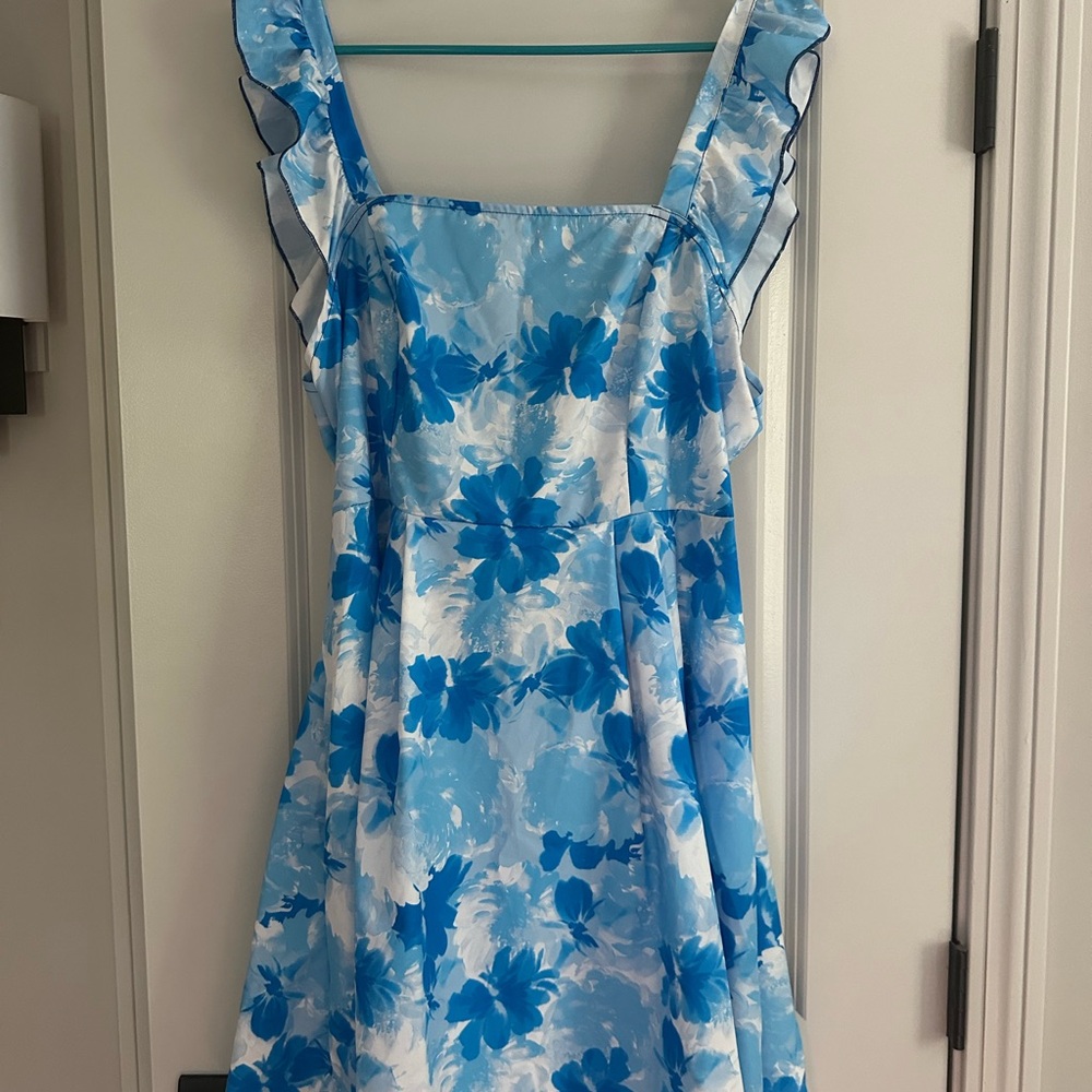 SHEIN Blue Floral Mini Dress